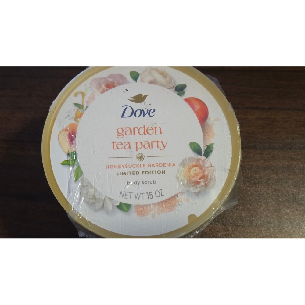 Dove Garden Tea Party Honeysuckle Gardenia Limited Edition Body Scrub 15 oz
